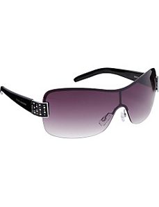 Semi Rimless Shield with Stone Detail by Steve Madden Sunwear