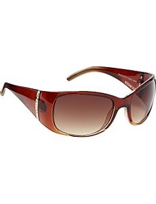 Oval Wrap Plastic with Metal and Stone Embellishme by Steve Madden Sunwear