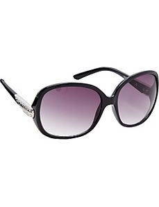 Oversized Glam Oval w/ Metal Logo Embossed Detail by Steve Madden Sunwear