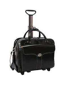 Berkeley Leather Rolling Laptop Tote by McKlein USA
