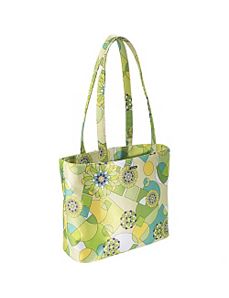Lime Green Geometric Print Baby Bag Tote by Bisadora