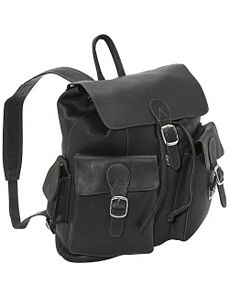 Large Buckle Flap Backpack by Piel