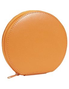 Leather Six Piece Zippered Round Manicure Set by Budd Leather
