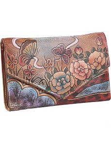 V-Flap Checkbook Wallet - Premium Rose Antique by Anuschka