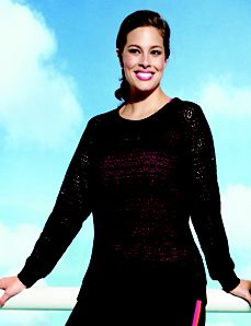 Full figure sheer lace sweatshirt