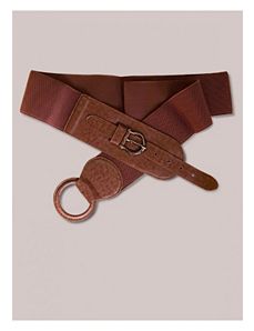 Round Buckle Belt in Caramel by IGIGI by Yuliya Raquel