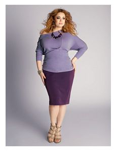 Michaela Curvy Pencil Skirt in Deep Purple by IGIGI by Yuliya Raquel