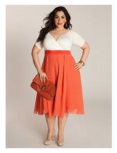 Rita Vintage Polka Dot Dress in Hot Coral by IGIGI by Yuliya Raquel