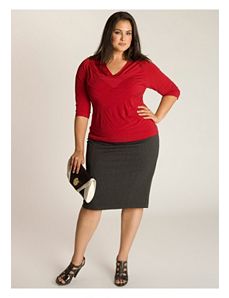 Michaela Curvy Pencil Skirt in Charcoal by IGIGI by Yuliya Raquel