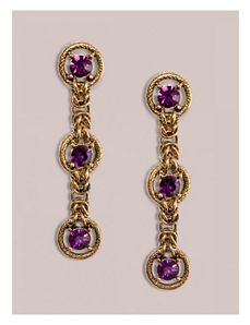 Crystal Drop Earrings in Amethyst by IGIGI by Yuliya Raquel