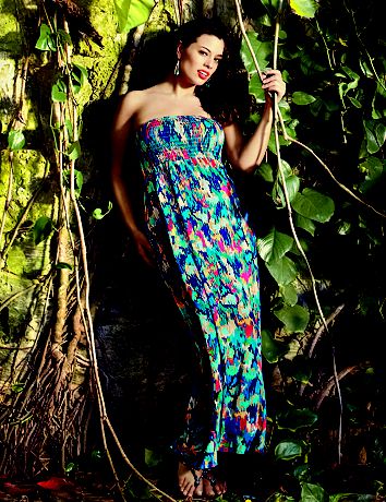 Splatter print maxi tube dress by Lane Bryant