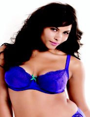 Embroidered mesh full coverage bra by Cacique