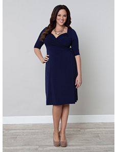 Sweetheart Knit Wrap Dress by Kiyonna