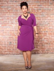Sweetheart Knit Wrap Dress by Kiyonna