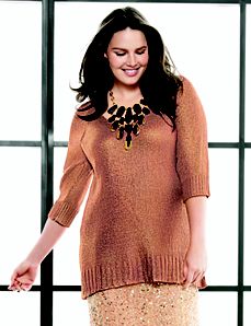 Foiled V-neck sweater by Lane Bryant