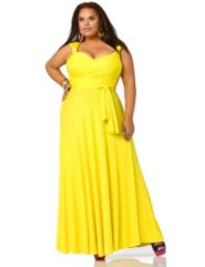 'Marilyn' Long Convertible Dress - Citron by Monif C.