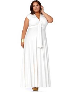 'Marilyn' Long Convertible Dress - White by Monif C.