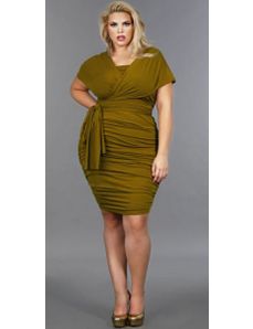 'Marilyn' Ruched Convertible Dress - Olive by Monif C.