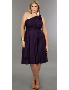 'Marilyn' Short Convertible Dress - Purple by Monif C.