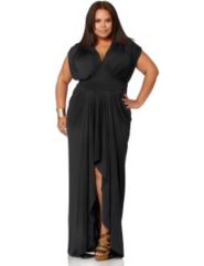 'Miranda' Draped Jersey Gown - Black by Monif C.