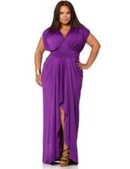 'Miranda' Draped Jersey Gown - Purple by Monif C.