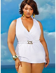 Mozambique Halter Swim Dress - White by Monif C.