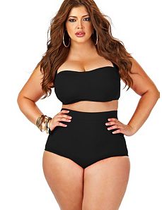 Sao Paulo High-Waisted Black Bikini Top by Monif C.