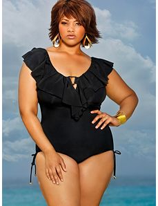 Trinidad Ruffle Swimsuit - Black by Monif C.