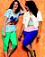 Postcard print slub tee by Lane Bryant