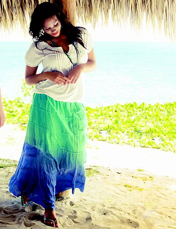 Full figure Dip dye crinkle skirt by Lane Bryant