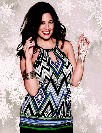 Plus Size Mixed Print Halter Top