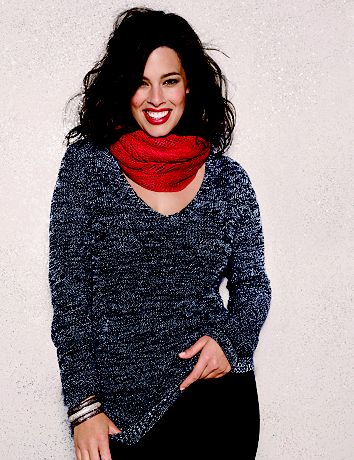 Marled shaker sweater