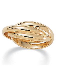 Rolling 14k gold-plated Ring by PalmBeach Jewelry