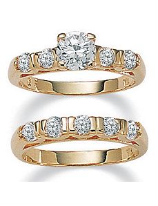 Roundcubic zirconia Wedding Set by PalmBeach Jewelry