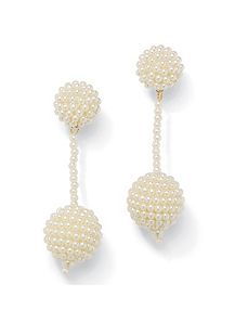 Sim. Pearl Dangle Earrings by PalmBeach Jewelry