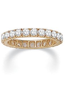 Cubic Zirconia 10k Eternity Band by PalmBeach Jewelry