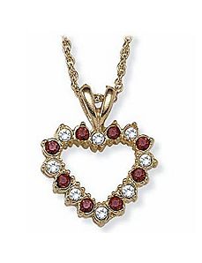Simulated Ruby Heart Pendant by PalmBeach Jewelry