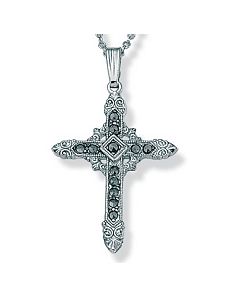 Marcasite Silvertone Cross by PalmBeach Jewelry
