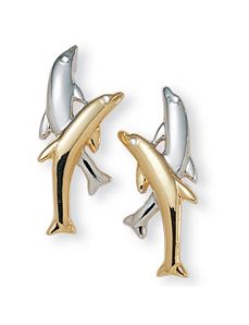 Dolphin Tutone Earrings by PalmBeach Jewelry