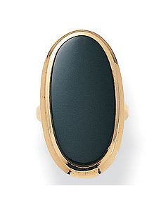 Onyx 14k gold-plated Ring by PalmBeach Jewelry