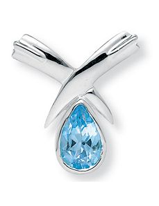 Blue Topaz Sterling Silver Slide by PalmBeach Jewelry