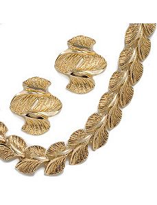 2-Piece Leaf Motif Set by PalmBeach Jewelry