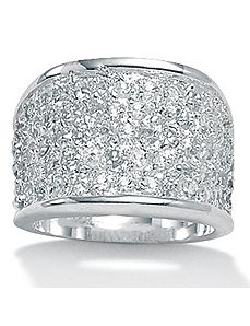 Cubic Zirconia Silver Ring by PalmBeach Jewelry