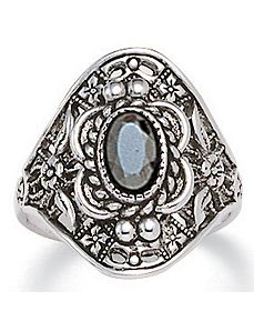 Hematite Vintage-Look Ring by PalmBeach Jewelry