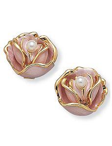 Sim. Pearl Flower Earring by PalmBeach Jewelry