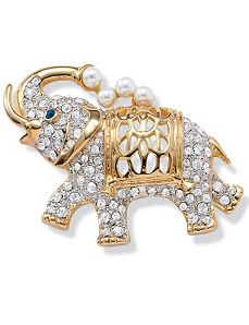Crystal Elephant Pin by PalmBeach Jewelry