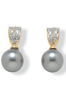 Sim. Pearl Earrings by PalmBeach Jewelry