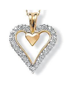 10k Gold Diamond Acc. Heart Pendant by PalmBeach Jewelry