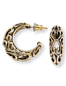 Antiqued Hoop Earrings by PalmBeach Jewelry