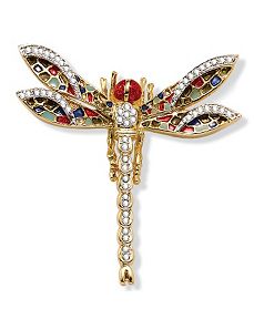 Crystal Dragonfly Pin by PalmBeach Jewelry